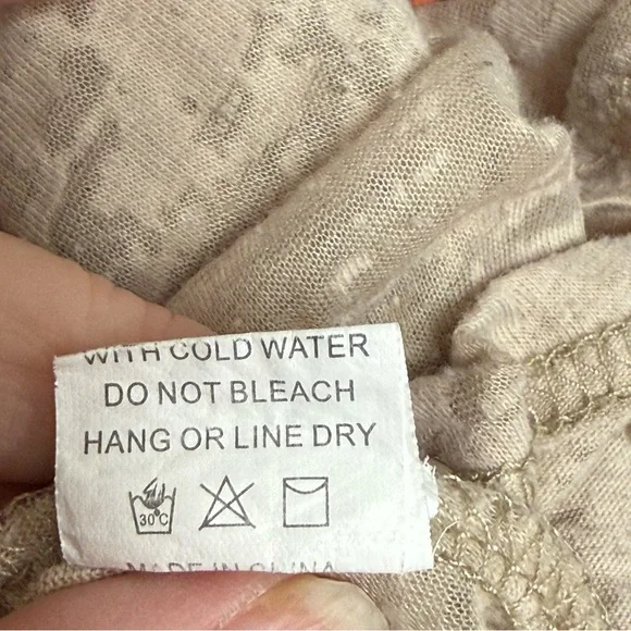 Southern Grace Amazing Grace Cross Burnout Lace Sleeve Boho Top Tan Coral - Picture 9 of 10